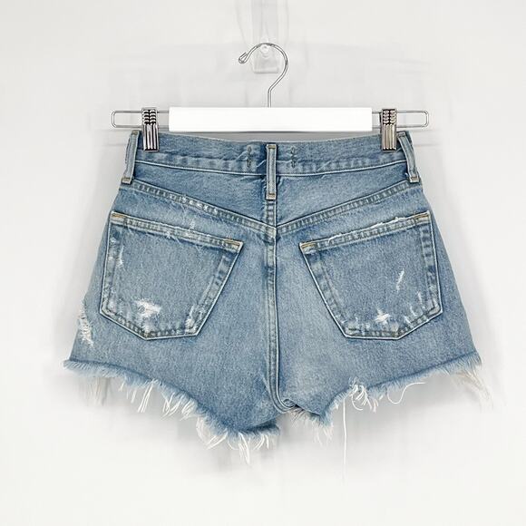 AGOLDE Parker Vintage Cut Off Denim Shorts Swapmeet Women’s Size 22 Distressed - Picture 5 of 5